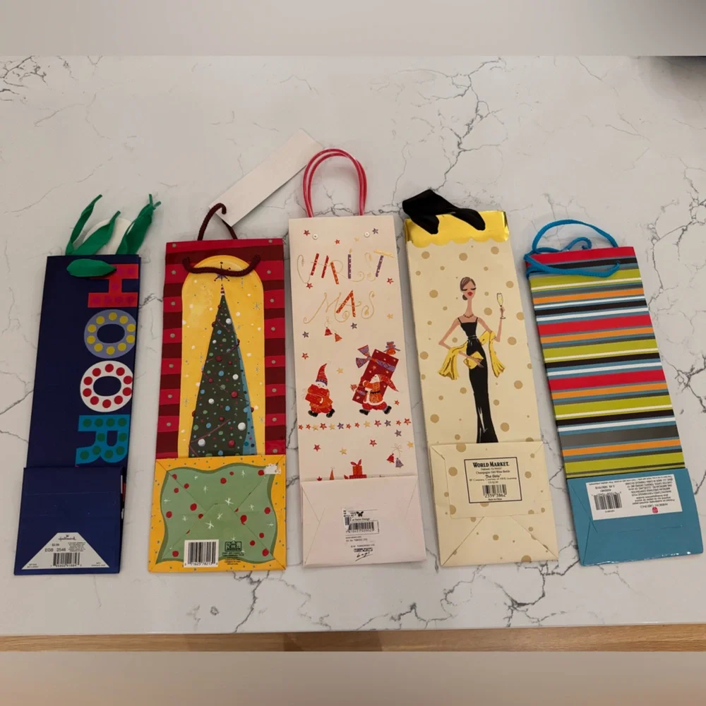 8 Colorful wine Gift Bags Set